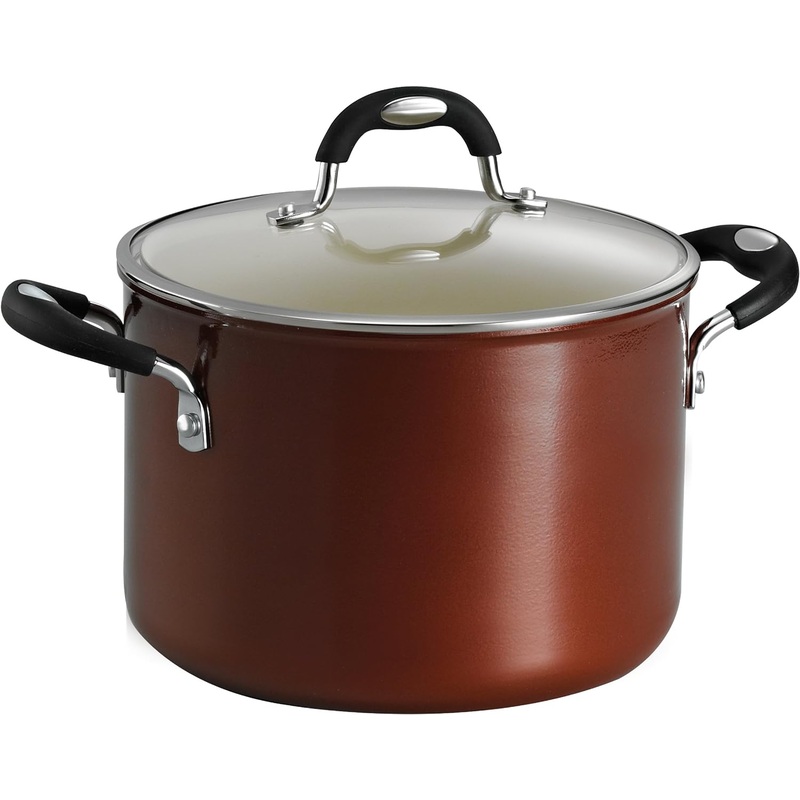 Tramontina Style 01 Covered Stock Pot Ceramica 6-Quart Metallic Copper, 80110/051DS | Bigbigmart.com