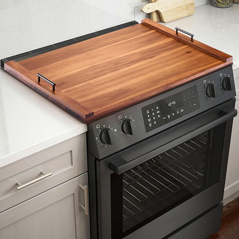Acacia Stove Top Covers for Electric Stove – Noodle Board for Gas Stovetop – Stove Top Covers for Gas Burners – Wooden Kitchen Sink Cover for Counter Space & Decorative Tray (Acacia Wood) | Bigbigmart.com