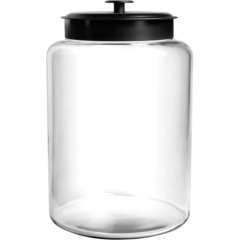 Anchor Hocking Montana 2.5 Gallon Glass Jar with Lid, Black Metal Lid | Bigbigmart.com