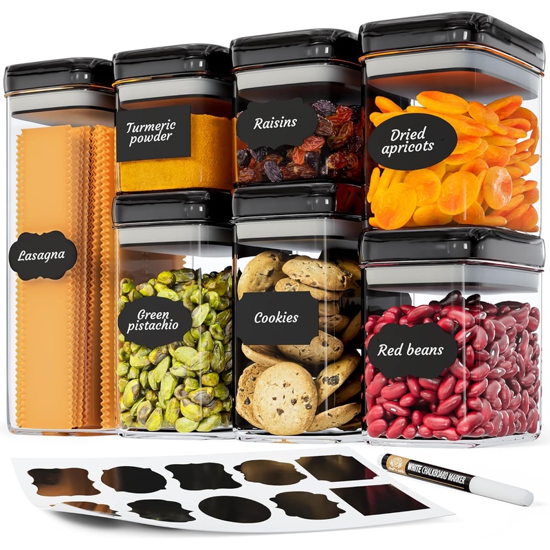 Chef’s Path Airtight Food Storage Containers Set for Home Organization – 7 Piece Largest Flip Lock Set w/more Capacity – BPA Free Plastic Dry Food Storage Containers with Lids | Bigbigmart.com