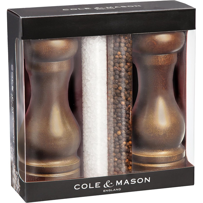 Cole & Mason 6.5-inch Forest Capstan Salt & Pepper Grider Gift Set – Adjustable Pepper Grinder – Refillable Spice Tools – Hand Wash Kitchen Tools – Beech Wood | Bigbigmart.com