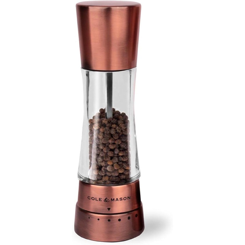 COLE & MASON Derwent Pepper Grinder – Copper Mill Includes Gourmet Precision Mechanism and Premium Peppercorns | Bigbigmart.com