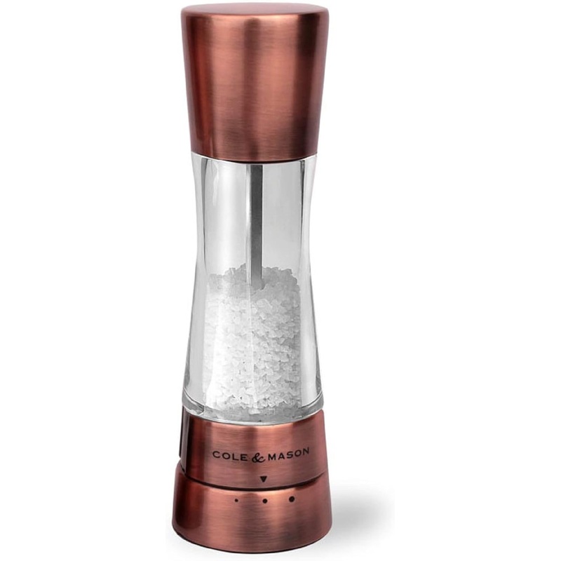 COLE & MASON Derwent Salt Grinder – Copper Mill Includes Gourmet Precision Mechanism and Premium Sea Salt | Bigbigmart.com