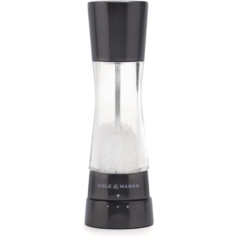 COLE & MASON Derwent Salt Grinder – Gunmetal Mill Includes Gourmet Precision Mechanism and Premium Sea Salt | Bigbigmart.com