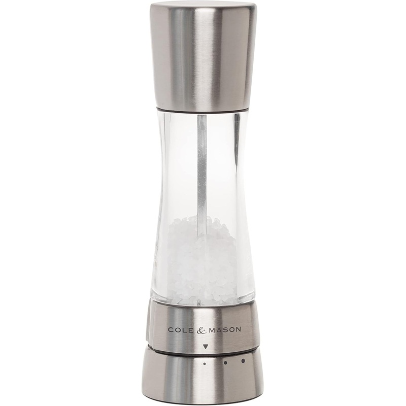 COLE & MASON Derwent Salt Grinder – Stainless Steel Mill Includes Gourmet Precision Mechanism and Premium Sea Salt | Bigbigmart.com