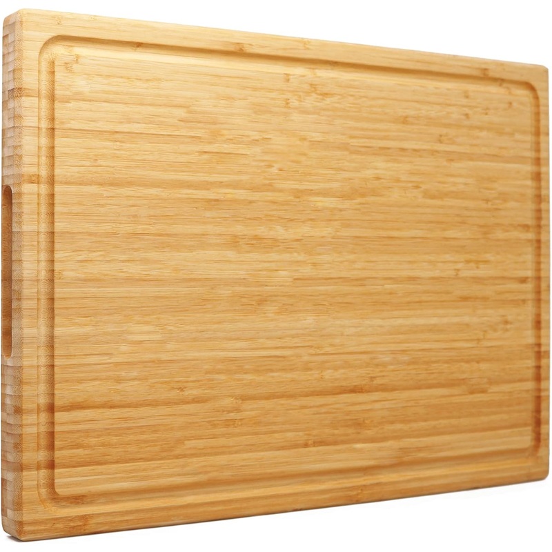Extra Large XXXL Bamboo Cutting Board 24 x16 Inch, Largest Wooden Butcher Block for Turkey, Meat, Vegetables, BBQ, Over the Sink Chopping Board with Handle and Juice Groove, Thickness 1.25 | Bigbigmart.com