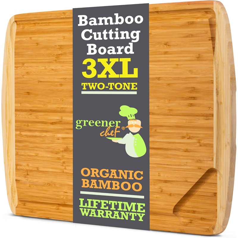 GREENER CHEF 30 Inch 3XL Extra Large Cutting Board with Lifetime Replacements – Oversized Bamboo Stove Top Cover Noodle Board – Wooden Meat Cutting Board – Turkey Carving Board – Charcuterie Board | Bigbigmart.com
