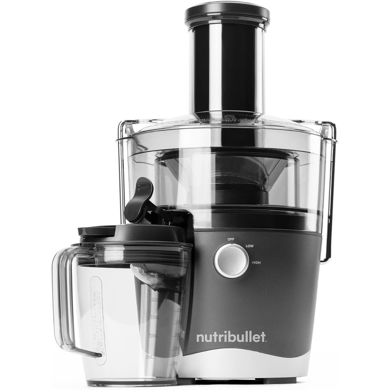 NutriBullet Juicer Centrifugal Juicer Machine for Fruit, Vegetables, and Food Prep, 27 Ounces/1.5 Liters, 800 Watts, Gray NBJ50100 | Bigbigmart.com