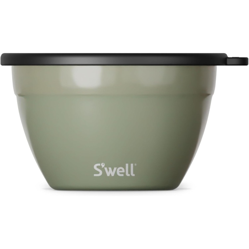 S’well Stainless Steel Salad Bowl Kit 64oz, Mountain Sage, Comes with 2oz Mini Canister and Removable Tray for Organization, Leakproof, Easy to Clean, Dishwasher Safe | Bigbigmart.com