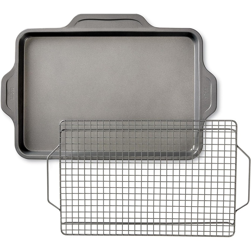 All-Clad Pro-Release Nonstick Bakeware Set 2 Piece Oven Safe 450F Half Sheet, Cookie Sheet, Muffin Pan, Cooling & Baking Rack, Round Cake Pan, Loaf Pan, Baking Pan Grey | Bigbigmart.com