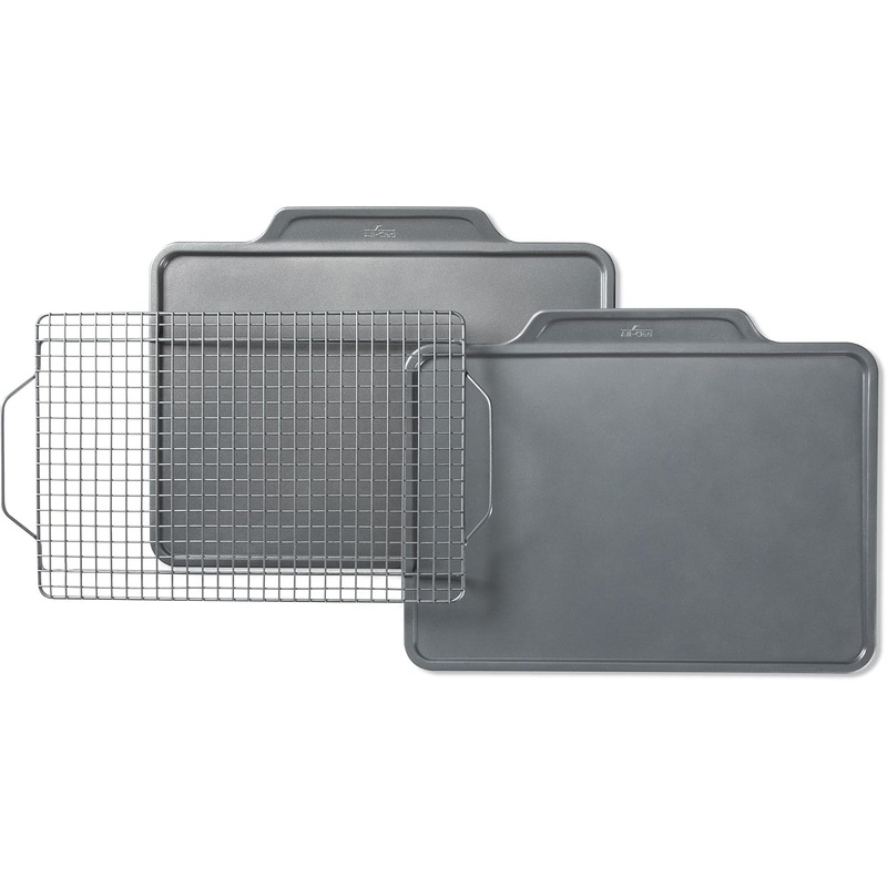 All-Clad Pro-Release Nonstick Bakeware Set 3 Piece Oven Safe 450F Half Sheet, Cookie Sheet, Muffin Pan, Cooling & Baking Rack, Round Cake Pan, Loaf Pan, Baking Pan Grey | Bigbigmart.com