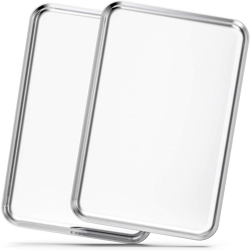 Baking Sheets Set of 2, Bastwe 20 inch Stainless Steel Bakeware Baking Pans, Healthy & Nontoxic & Rustproof & Easy Clean & Dishwasher Safe | Bigbigmart.com