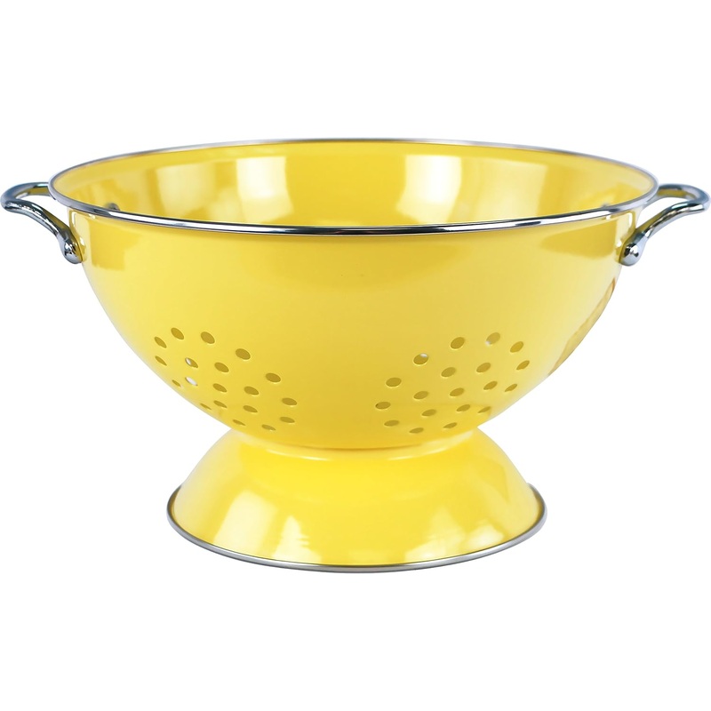 Calypso Basics by Reston Lloyd Powder Coated Enameled Colander, 5 Quart, Lemon | Bigbigmart.com