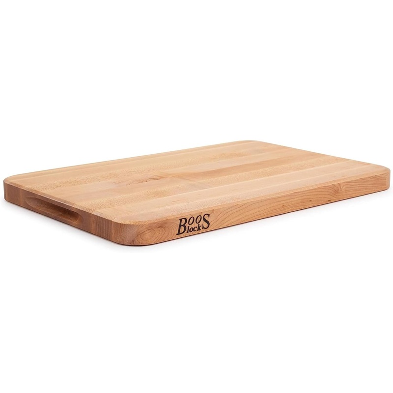 John Boos Boos Block Chop-N-Slice Series Reversible Wood Cutting Board with Integrated Finger Grips, 1.25-Inch Thickness, 20 x 14 x 1 1/4, Maple | Bigbigmart.com