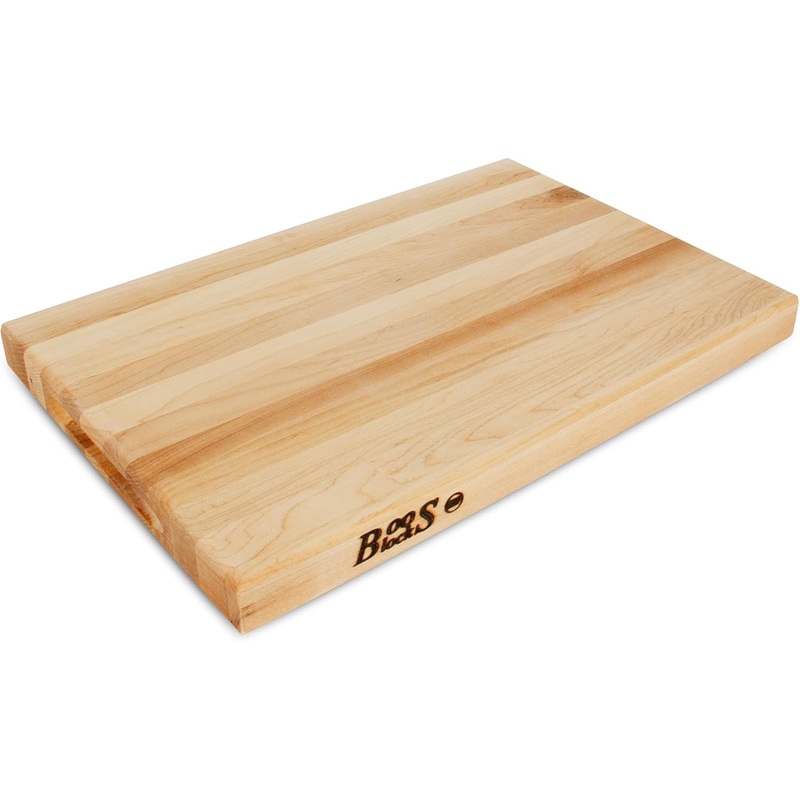 John Boos Boos Block R-Board Series Large Reversible Wood Cutting Board, 1.5-Inch Thickness, 18 x 12 x 1 1/2, Maple | Bigbigmart.com
