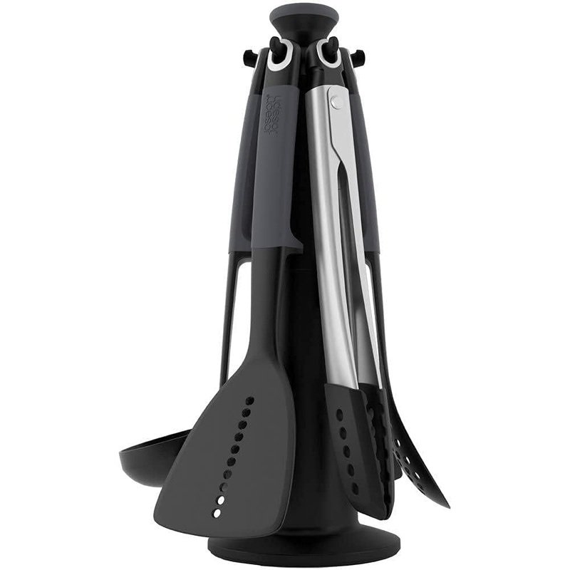 Joseph Joseph Elevate Carousel Nylon Kitchen Utensil Set with Rotating Storage Stand, 6-piece, Gray | Bigbigmart.com