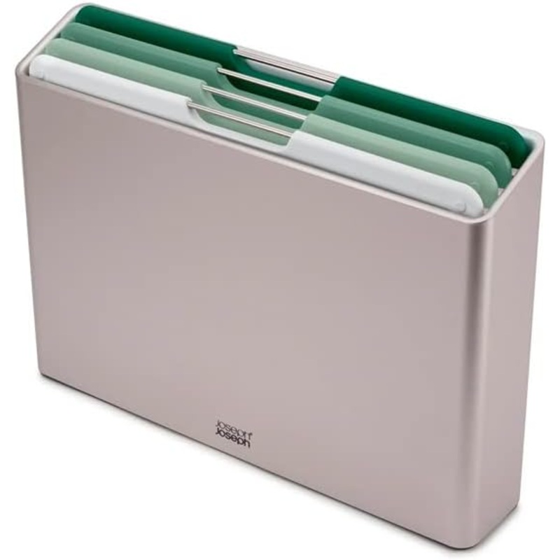 Joseph Joseph Folio Editions 4 piece Color Coded Cutting Board Set, Slimline Case for Organized Storage, Large – Sage Green | Bigbigmart.com