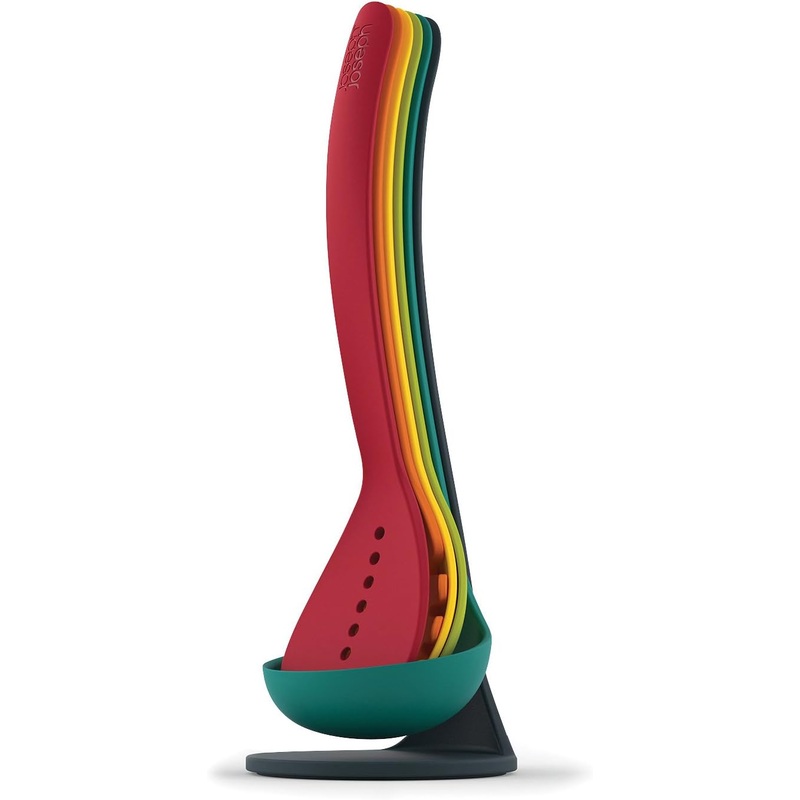 Joseph Joseph Nest Utensils Compact Stacking Kitchen Tool Set with Magnetic Storage Stand Nylon, 5-piece, Multicolored | Bigbigmart.com