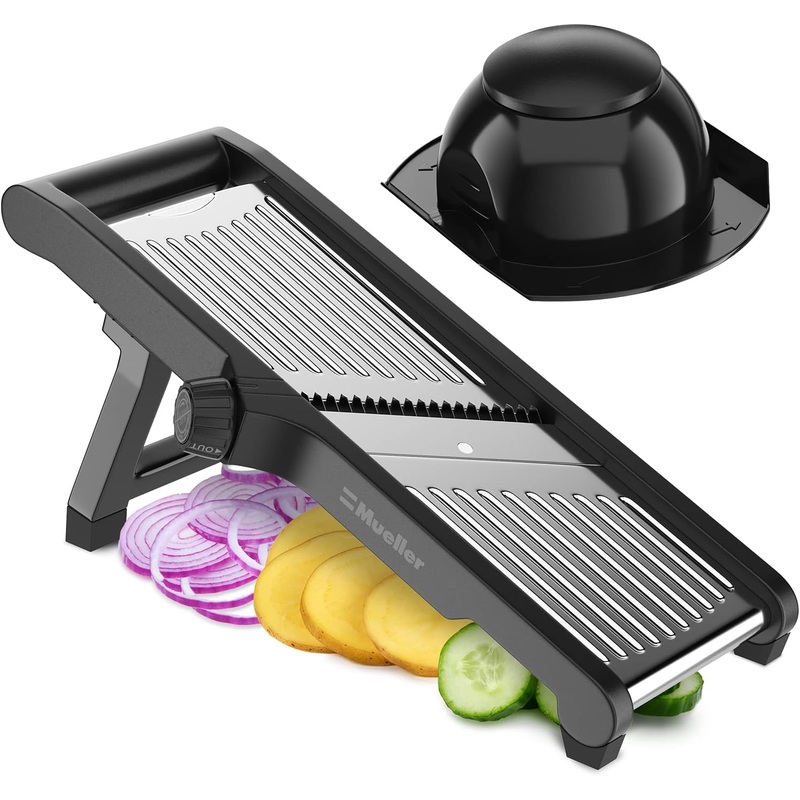 MuellerLiving Mandoline Slicer for Kitchen, Stainless Steel, Slice or Julienne, Vegetable Chopper, Fruit Slicer | Bigbigmart.com