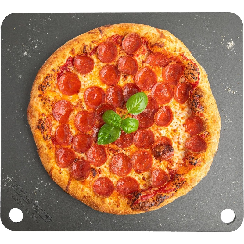 NerdChef Steel Stone – High Performance Pizza Baking | Made in USA (14.5 x 16 x 1/4) – (.25 Thick – Standard) | Bigbigmart.com