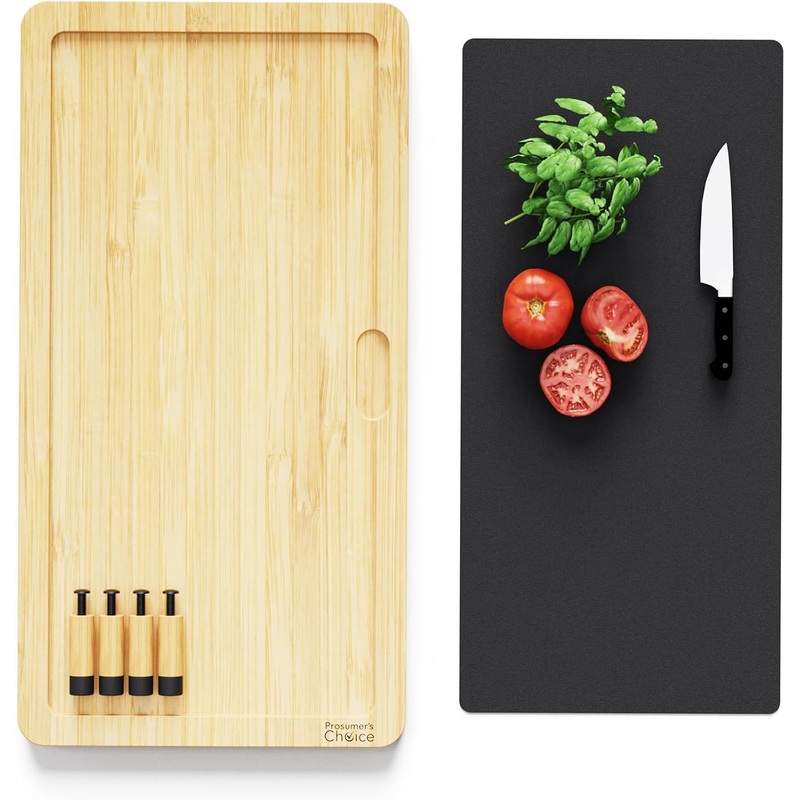 Prosumer’s Choice Bamboo Stove Top Cover Board – Stylish and Versatile Wooden Stove Cover with Adjustable and Removable Feet, Large Cutting Area – Ideal for Kitchen Use – 3H x 21.5L x 11W | Bigbigmart.com