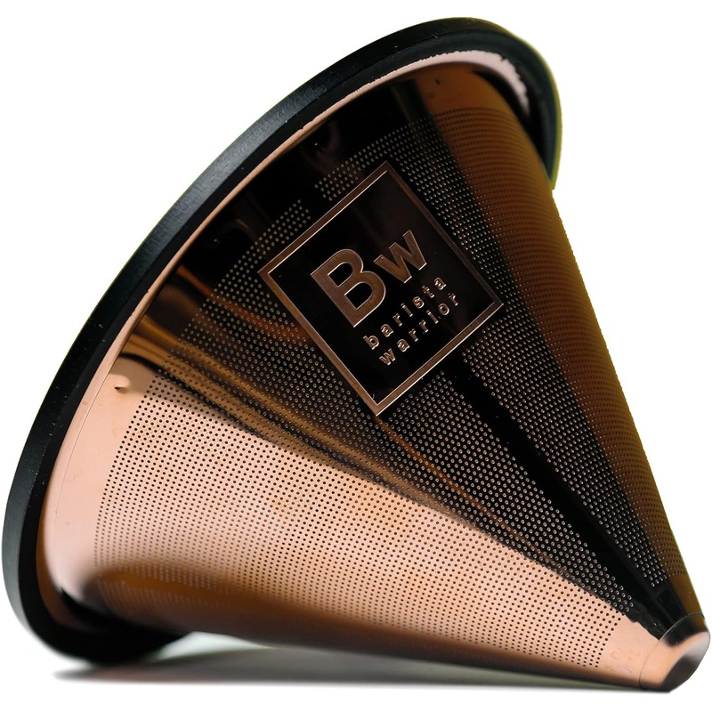 Barista Warrior Compatible for Chemex, Hario V60 & popular coffee makers, Pour Over Coffee Filters- Reusable and Permanent Coffee Cone Dripper (Copper Coated) | Bigbigmart.com