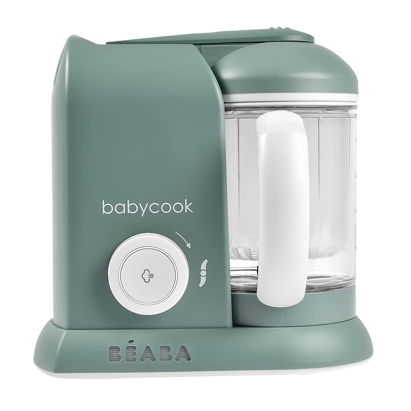 BEABA Babycook Solo 4 in 1 Baby Food Maker, Baby Food Processor, Steam Cook + Blend, Lrg Capacity 4.5 Cups – 27 Servings in 20 Mins, Cook Healthy Baby Food at Home, Dishwasher Safe, Eucalyptus | Bigbigmart.com
