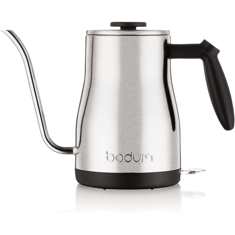 Bodum 34 oz Bistro Gooseneck Electric Water Kettle, Pour Over Coffee & Tea, Brushed Stainless Steel | Bigbigmart.com