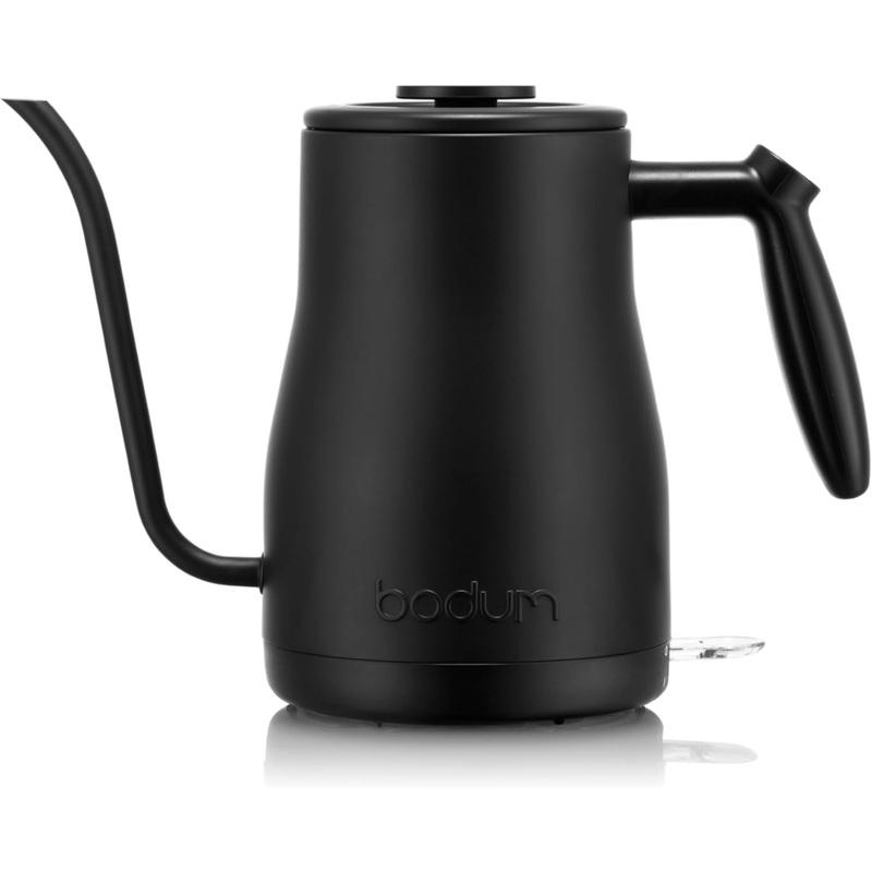 Bodum 34 oz Bistro Gooseneck Electric Water Kettle, Pour Over Coffee & Tea, Stainless Steel, Matte Black | Bigbigmart.com