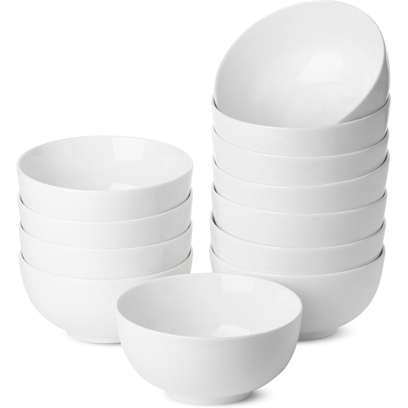 BTaT- White Cereal Bowls, Set of 12, 16 Ounces, Bowls, Cereal Bowl, White Bowls, Small Bowls, White Soup Bowls, Porcelain Bowl, Set of Bowls, White Porcelain Bowls, Deep Bowls, Deep Soup Bowls. | Bigbigmart.com