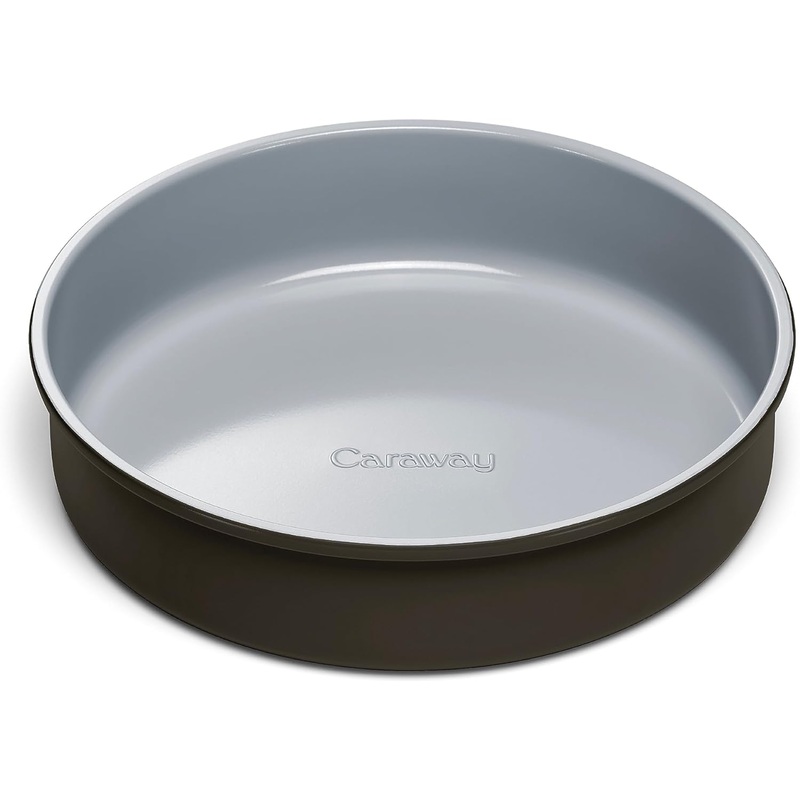 Caraway Non-Stick Ceramic 9 Circle Pan – Naturally Slick Ceramic Coating – Non-Toxic, PTFE & PFOA Free – Perfect for Birthday Cakes, Tartes, & More – Black | Bigbigmart.com