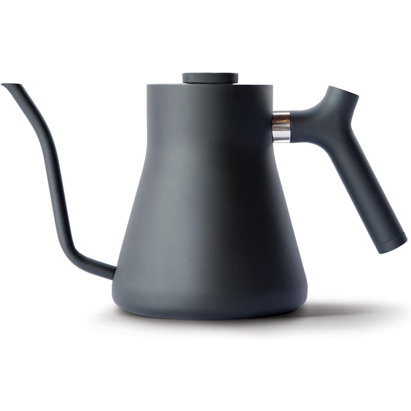 Fellow Stagg Stovetop Pour-Over Coffee and Tea Kettle – Gooseneck Teapot with Precision Pour Spout, Built-In Thermometer, Matte Black, 1 Liter | Bigbigmart.com