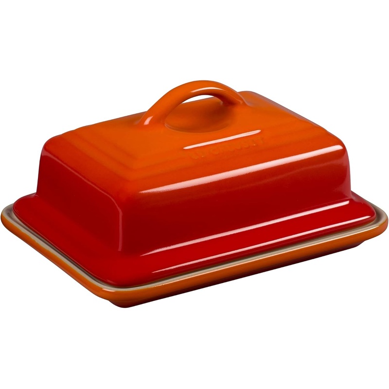 Le Creuset Stoneware European Butter Dish, Flame | Bigbigmart.com