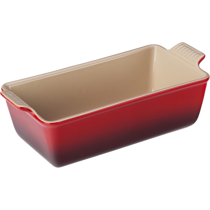 Le Creuset Stoneware Heritage Loaf Pan, 9 x 5 x 3 (1.5 qt.), Cerise | Bigbigmart.com