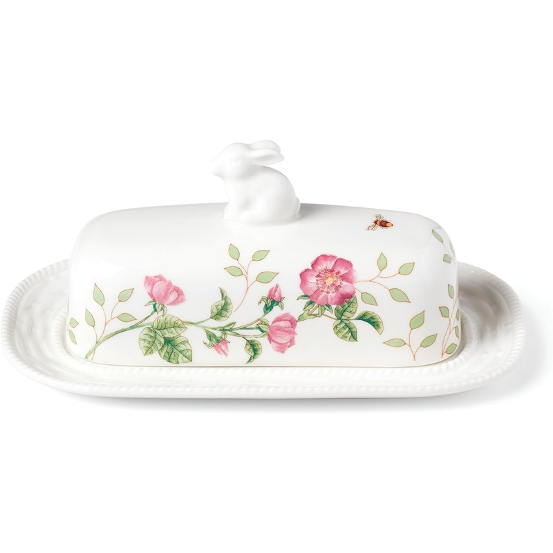 Lenox 893455 Butterfly Meadow Bunny Covered Butter Dish | Bigbigmart.com