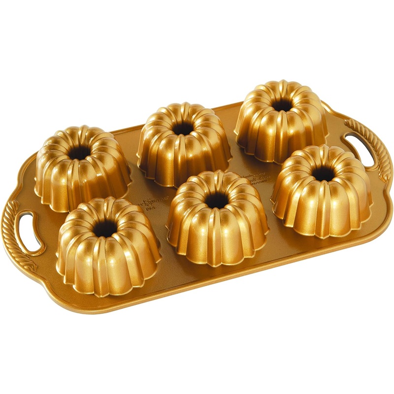 Nordic Ware Anniversary Bundtlette Pan, One Size, Gold | Bigbigmart.com