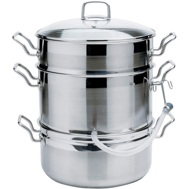 Norpro Stainless Steel Steamer/Juicer, 11qts/10.4L, 4qts/3.8L, 8.5qts/8L, As Shown | Bigbigmart.com