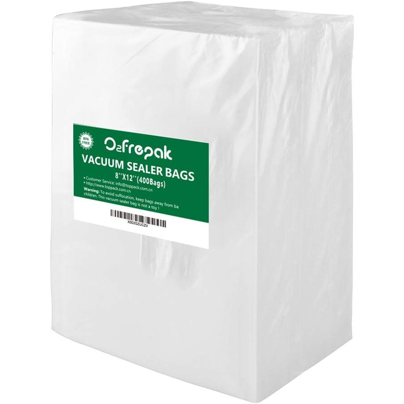 O2frepak 400 Quart Size 8 x 12 Vacuum Sealer Bags with BPA Free and Puncture Prevention,Vacuum Seal Freezer Bags,Great for Sous Vide Vaccume Sealer PreCut Bags | Bigbigmart.com