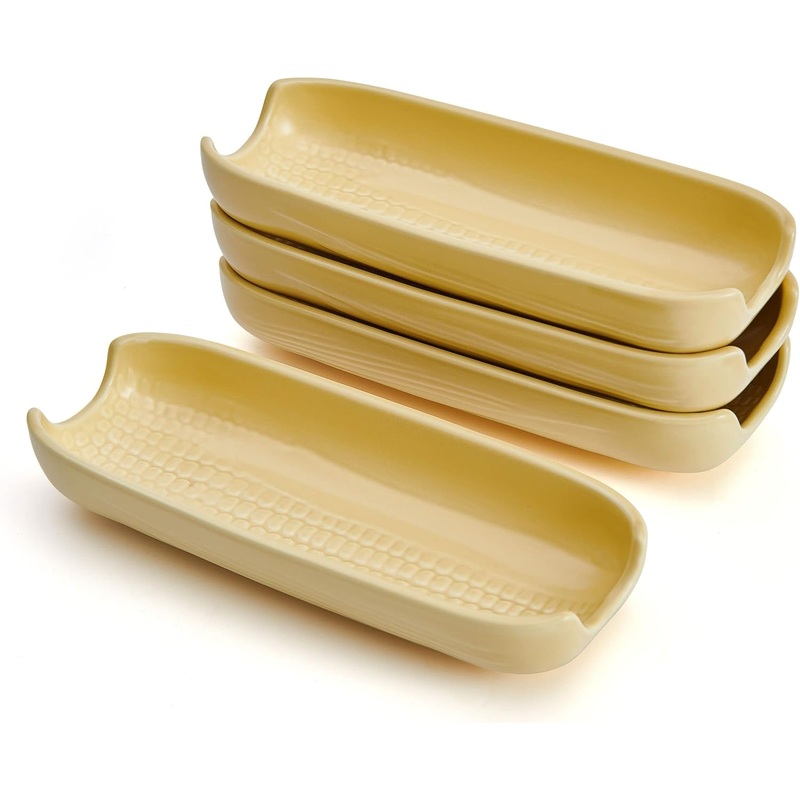Pfaltzgraff Callie Stoneware Corn Dishes, Set Of 4, Yellow | Bigbigmart.com