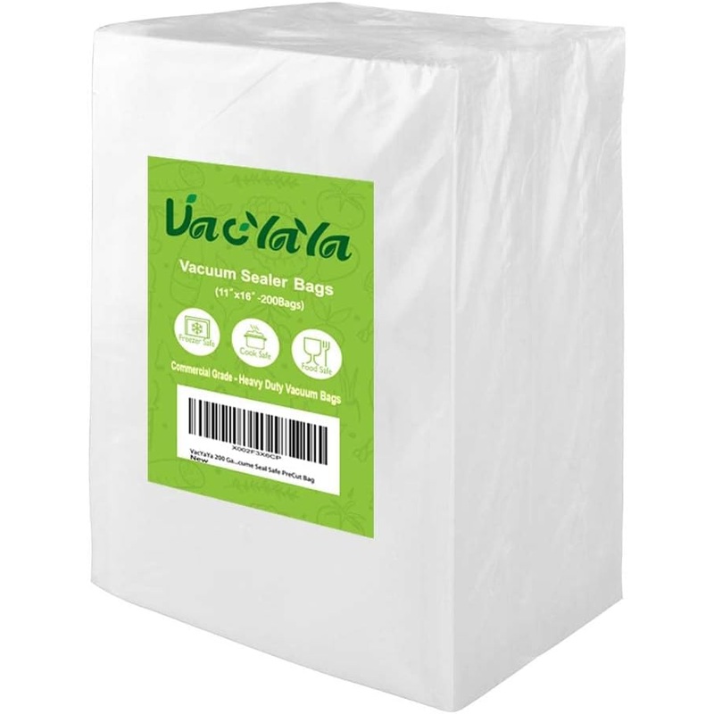 VacYaYa 200 Gallon Size 11 x 16 Inch Vacuum Sealer Freezer Storage Machine Bags for Food,Vac Seal a Meal Bags with BPA Free and Heavy Duty Sous Vide Vaccume Seal Safe PreCut Bag | Bigbigmart.com