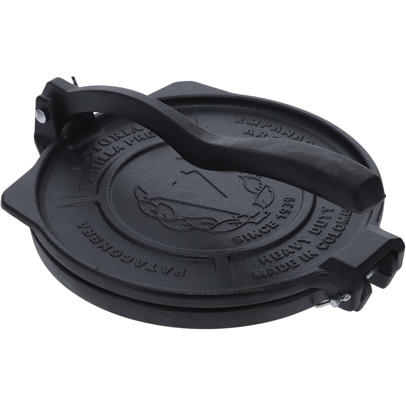 Victoria 8-Inch Commercial-Grade Cast-Iron Tortilla Press, Made from Super-Durable HD Iron, Made in Colombia | Bigbigmart.com
