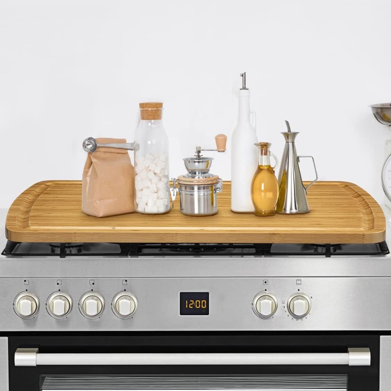 30×20 Stove Top Cover, Bamboo Wood Noodle Board Stove Cover for Gas Stove, Extra Large Cutting Board for Kitchen, Stove Top Cutting Board | Bigbigmart.com