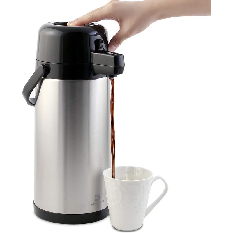 Airpot Coffee Dispenser with Pump,102 OZ/ 3L Large Coffee Dispenser for Party Hot Drinks Water Tea Chocolate Hot/Cold Water, Insulated Stainless Steel Thermos | Bigbigmart.com