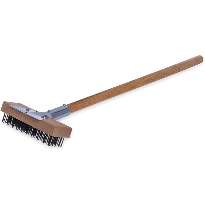 Carlisle FoodService Products Wood Oven Grill Brush & Scraper with Handle, 30 Inches, Natural | Bigbigmart.com