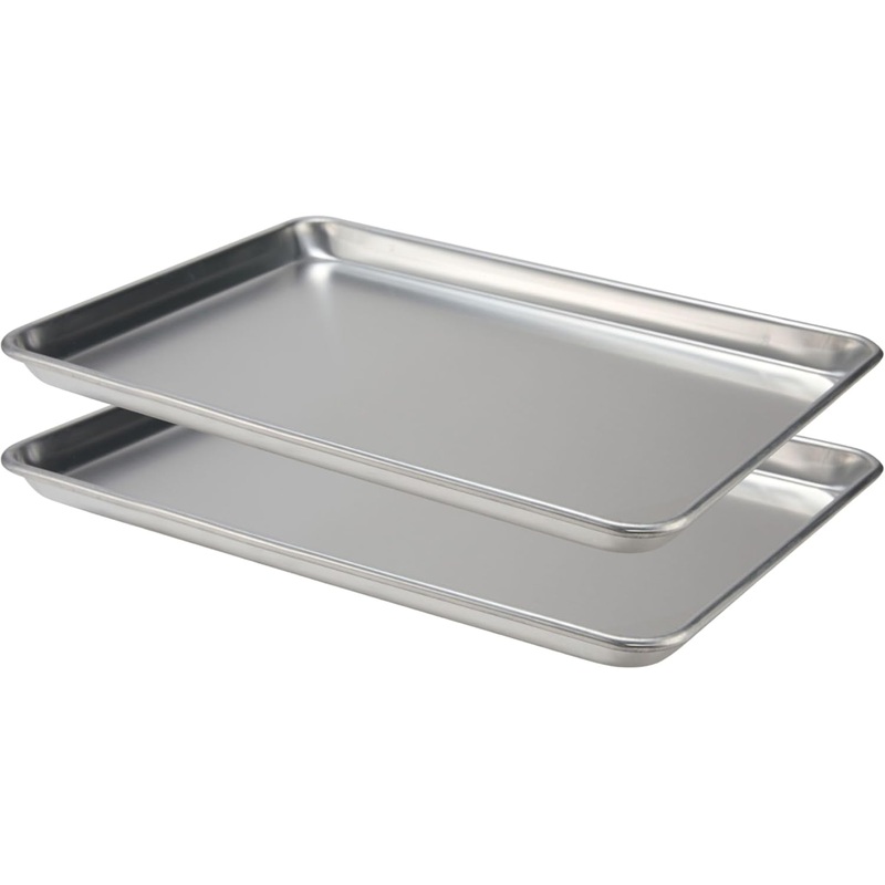 Checkered Chef Baking Sheets for Oven – Half Sheet Pan with Stainless Steel Wire Rack Set 2-Pack – Easy Clean Cookie Sheets, Aluminum Bakeware | Bigbigmart.com