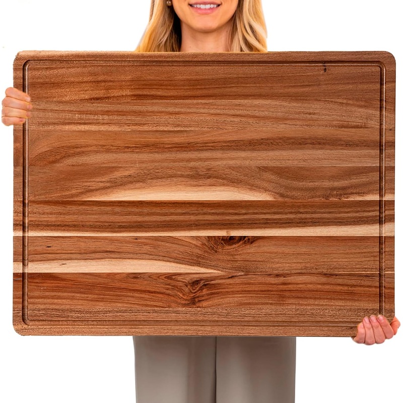 GaoMon 24 x 18 In Acacia Cutting Boardfor Kitchen, XXL Extra Large Charcuterie Cheese Platter Serving Tray, Food Prep and Serving Boards, Chopping Boards for Meal Vegetables and Cheese | Bigbigmart.com