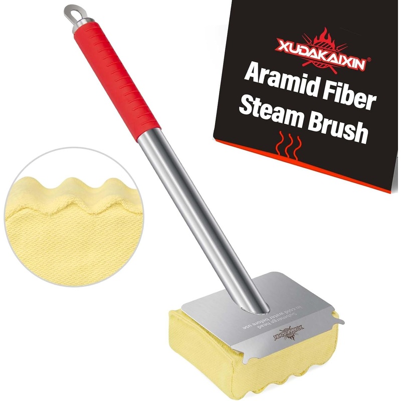 Grill Brush Bristle Free,Upgraded Kevlar Fiber Wavy Pad Perfect for Cast Iron/Stainless-Steel Grates, Replaceable Cleaning Head,Safe Grill Brush for Outdoor Grill,Gifts for Men/Dad | Bigbigmart.com