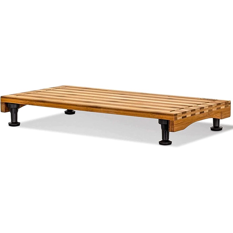 Prosumer’s Choice Premium Bamboo Large Cutting Boards | Stovetop Cover with Juice Grooves For Kitchen | Large Wooden Butcher Block for Turkey, Meat, Vegetables, BBQ with Adjustable Legs, 11 X 21.25 | Bigbigmart.com