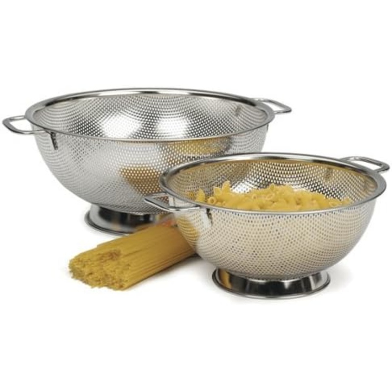 RSVP Precision Pierced Stainless-Steel 3 and 5-Quart Colander Set | Bigbigmart.com