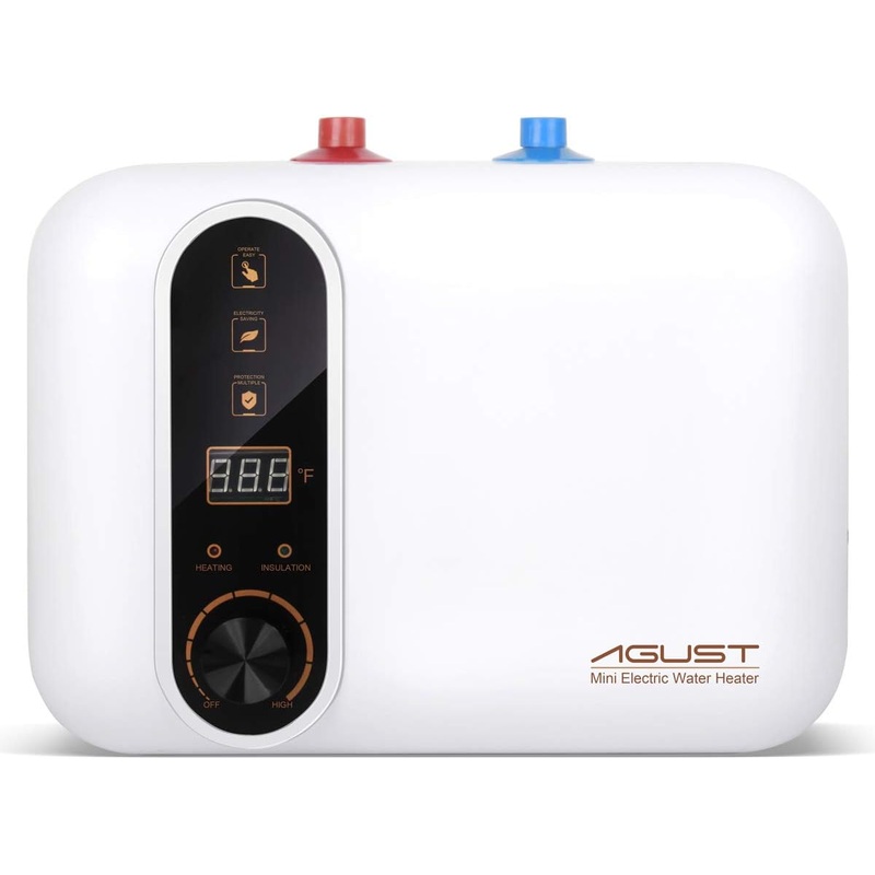110V-120V 1.5Kw Instant Electric Hot Water Heater Under Kitchen Small Tank 2.5-3.0 Gallon Storage,Rv Trailer Instant Counter Compact Point-of-Use,2 PCs 16 Long 1/2FIP Stainless Steel Water Hose 11L | Bigbigmart.com